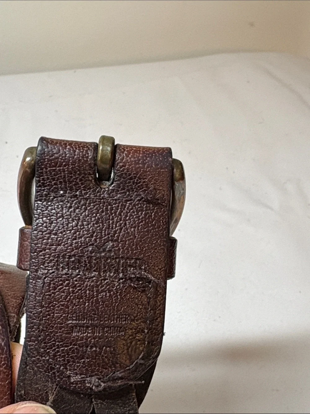 Hollister Brown Braided Leather Belt Size XS/S